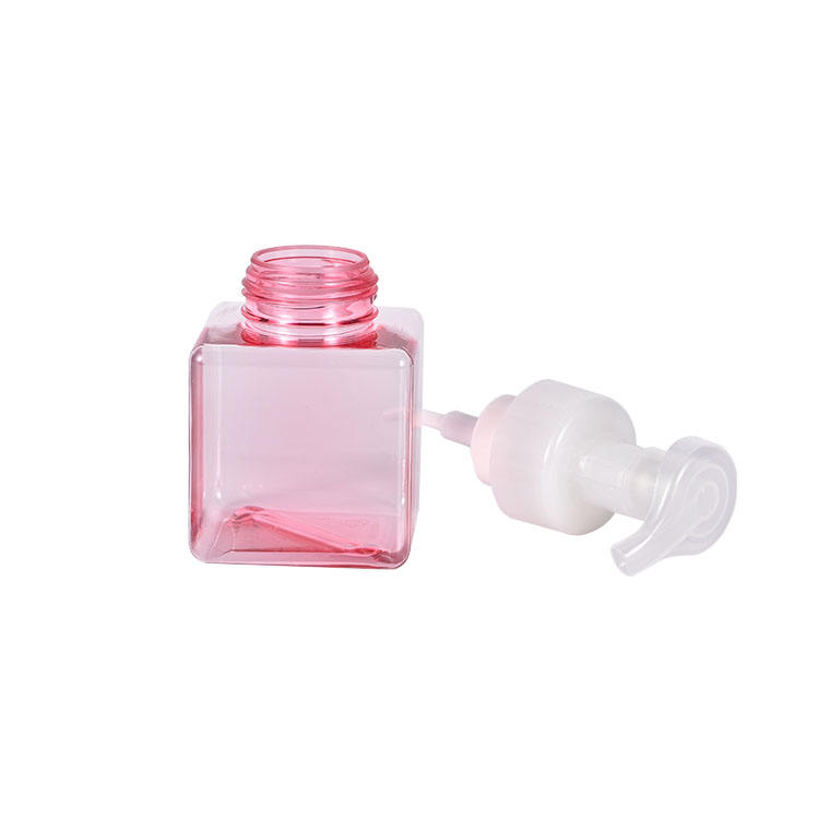 Refillable Body Wash Bottle Pump Bottle 250ml Square Plastic Bottle