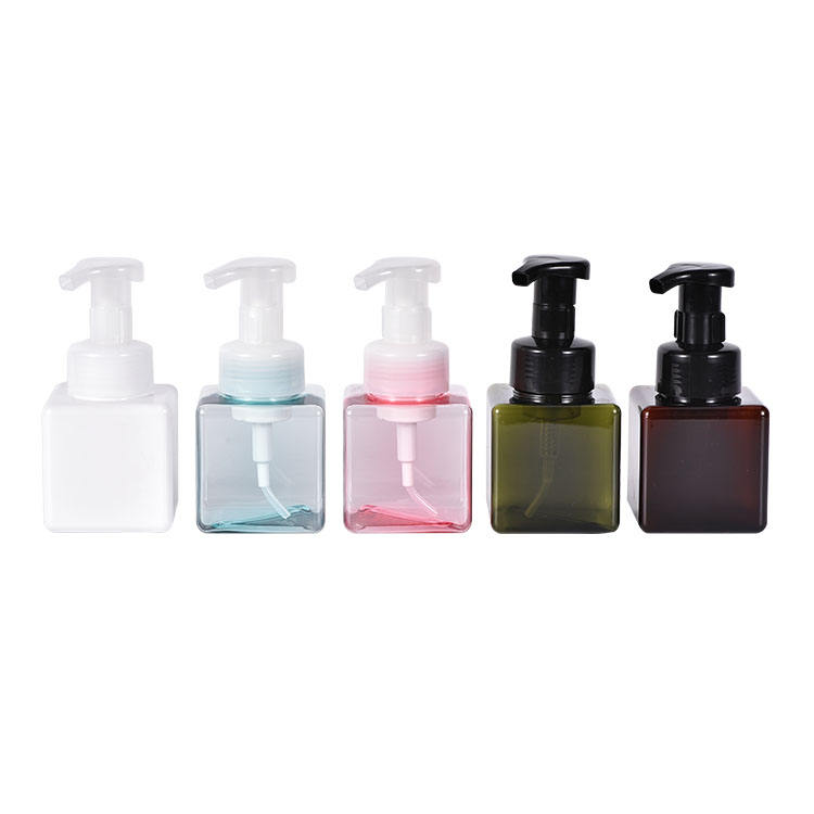 Refillable Body Wash Bottle Pump Bottle 250ml Square Plastic Bottle